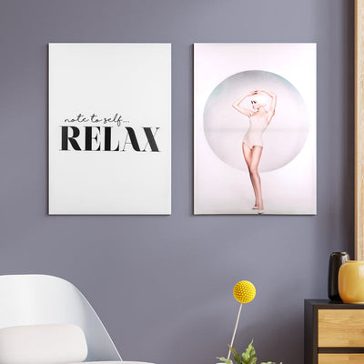 Relax A Bit Canvas Painting (Set of 2) Canvas Painting June Trading   