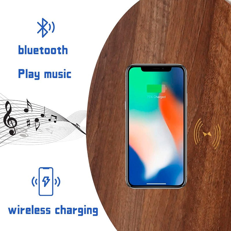 360° Bluetooth Speaker (with Sub Woofer) Coffee Table with Smart Wireless Charger Bluetooth Speakers Coral Tree   
