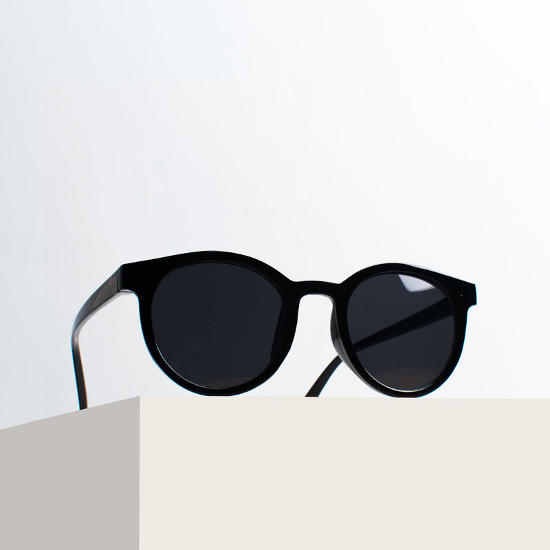 Jade Black Playful Orbit Round Kids' Sunglasses