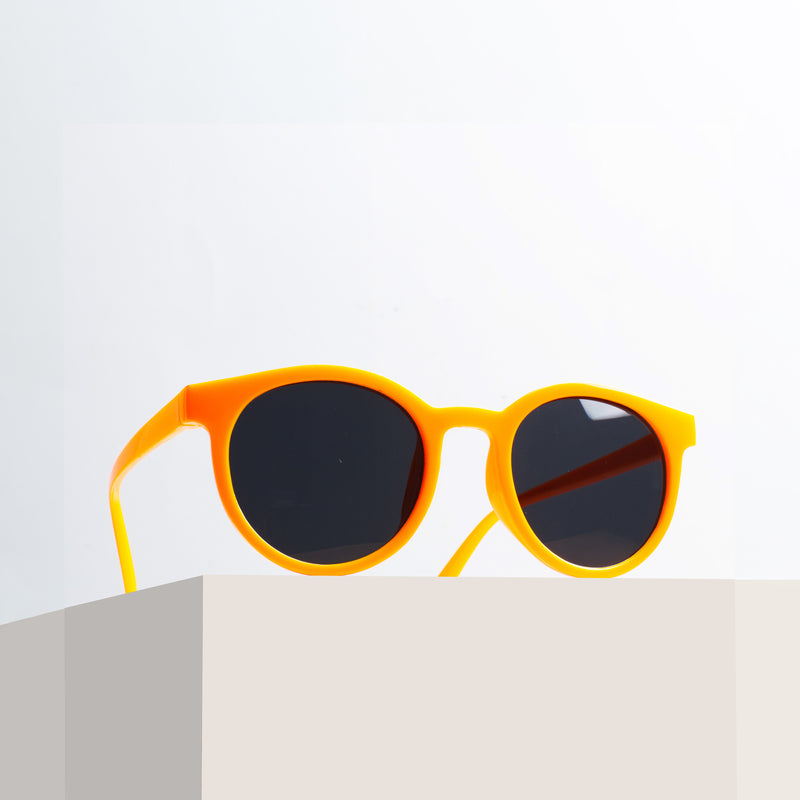 Canary Yellow Playful Orbit Round Kid's Sunglass