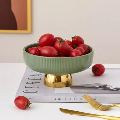 Ceramic Fruit Bowl Basket Coral Tree   