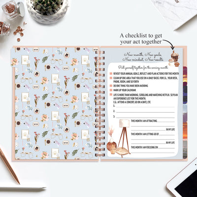 Undated Yearly Planner (2025 Collection) Out Do Me + Ultimate Sticker Book