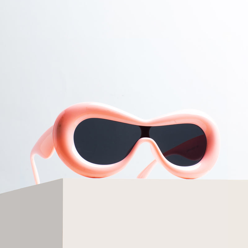 Salmon Pink Groovy Glare Kids Sunglass