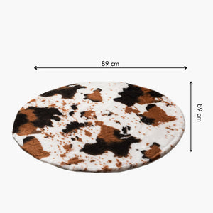 Vivid Brown Print Soft Faux Fur Rug Rugs June Trading   