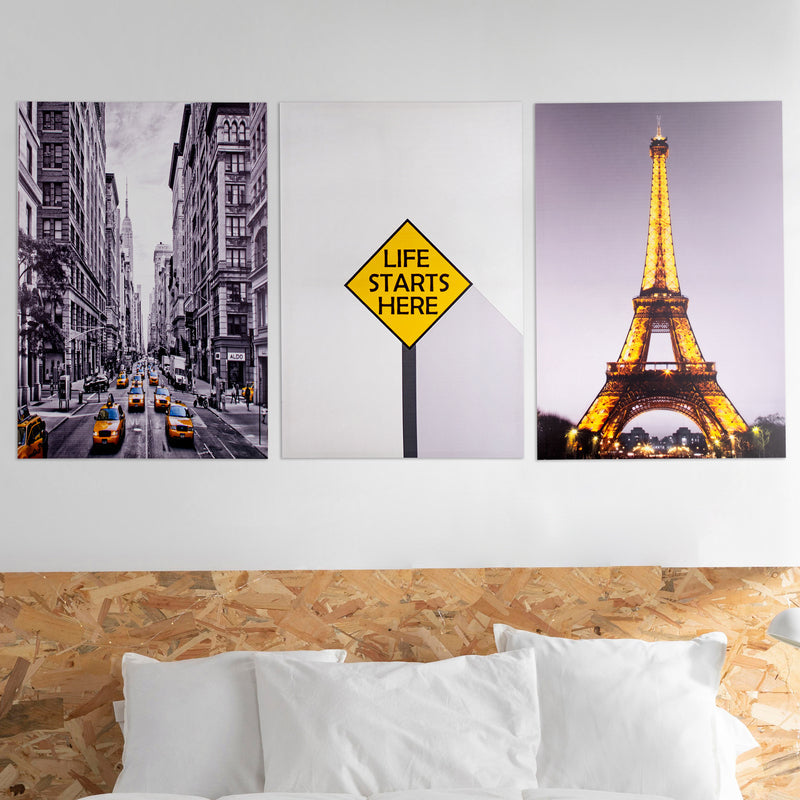 Pop Art City Life Canvas Painting (Set of 3) Canvas Painting June Trading   