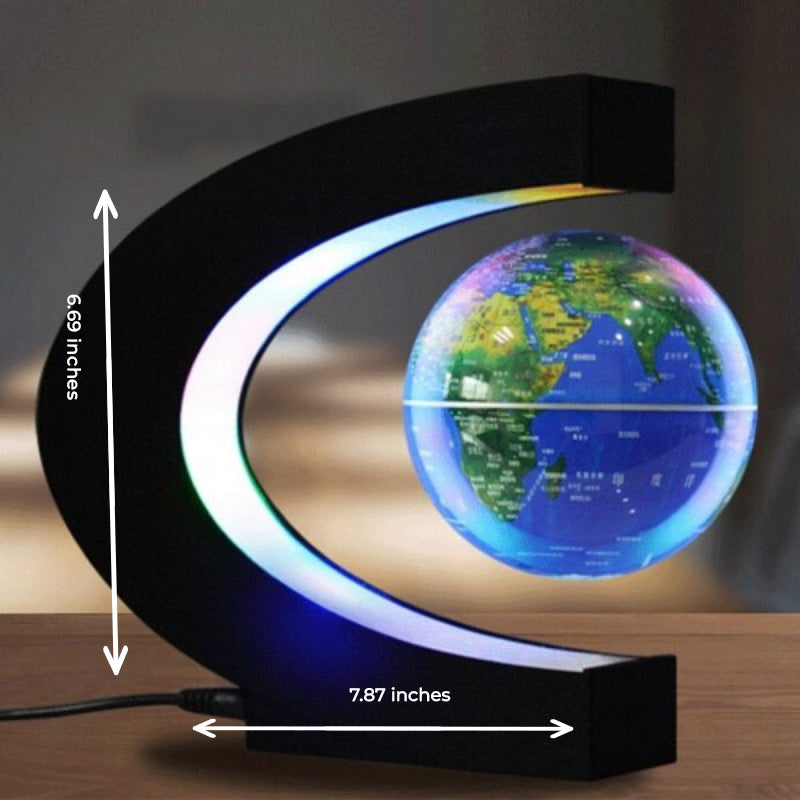 Decorative Floating & Rotating Magnetic Globe (C Stand with LED lights) Levitating June Trading   