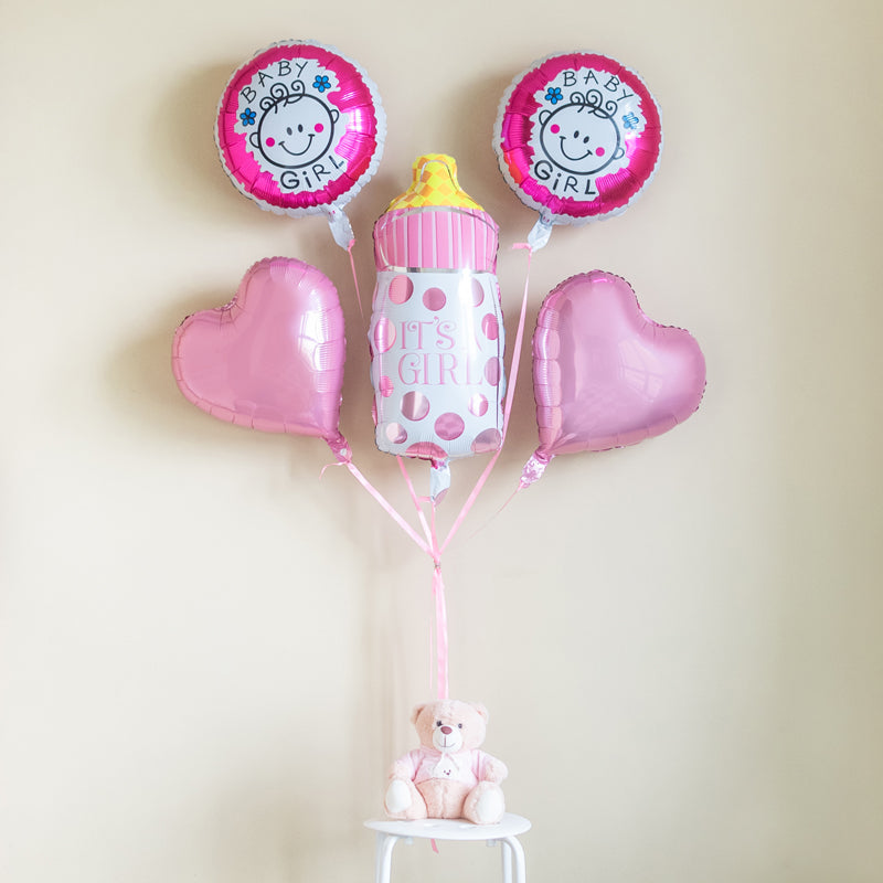 Its a Girl Bottle Balloon (Set) Balloon June Trading   