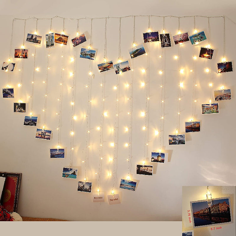 32 Heart Clip LED String Lights Lights Coral Tree   