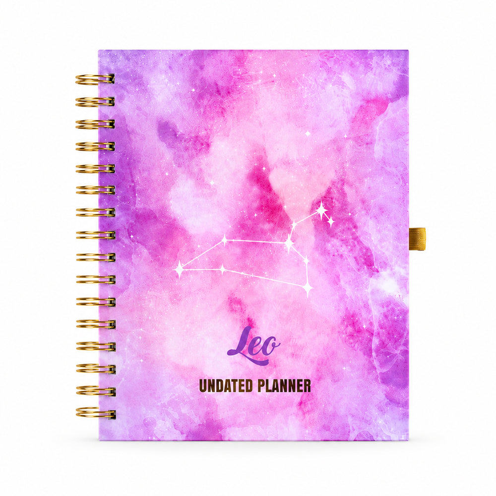 Leo Watercolour Constellation — Undated Planner + Sticker Book