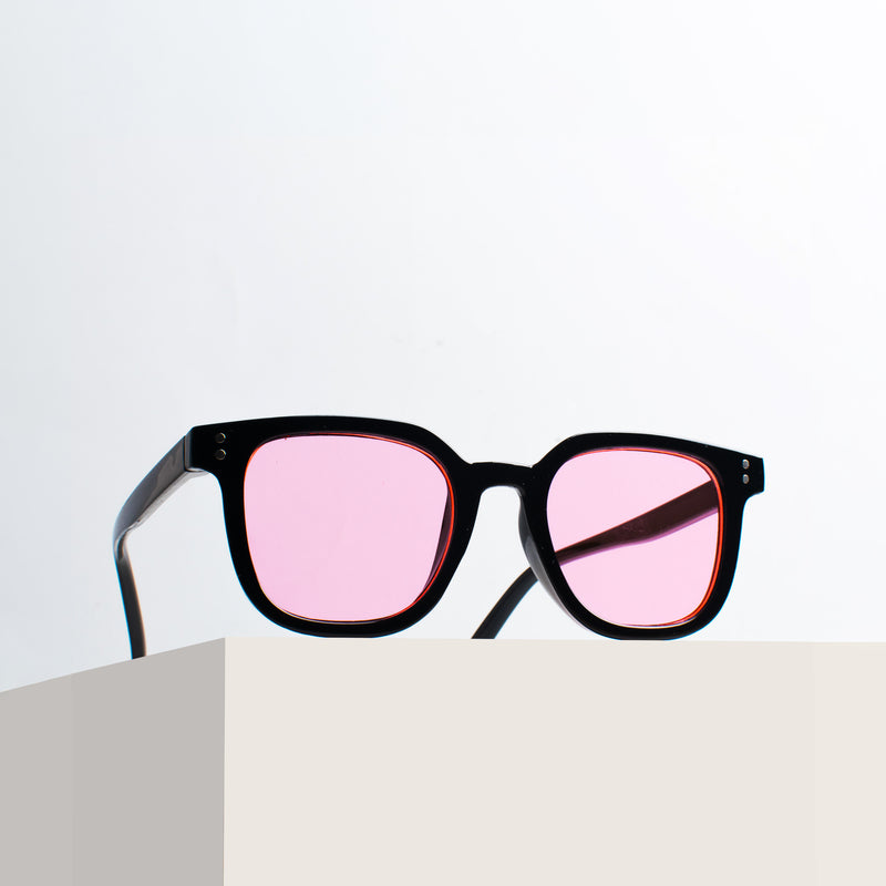 Pink Black Shimmer Shield Kids' Sunglasses