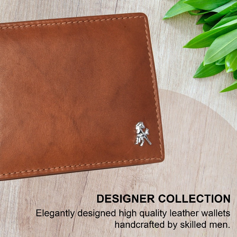 Leather Money Clip Wallet - Cognac Wallet Portlee   