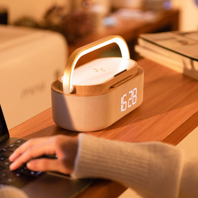 LumoDock Wireless Charging Bluetooth Speaker Smart Clock With Alarm