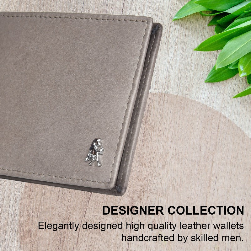 Leather Money Clip Wallet - Stone Grey Wallet Portlee   