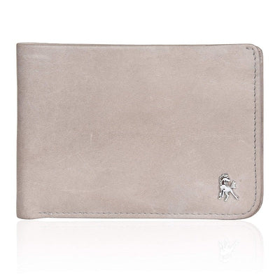 Slim Leather Bifold Wallet - Grey Wallet Portlee   
