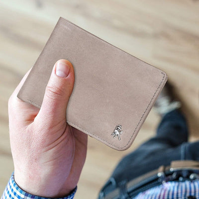 Slim Leather Bifold Wallet - Grey Wallet Portlee   