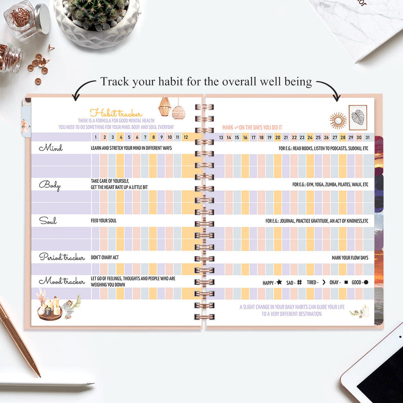 Undated Yearly Planner (2025 Collection) Out Do Me + Ultimate Sticker Book