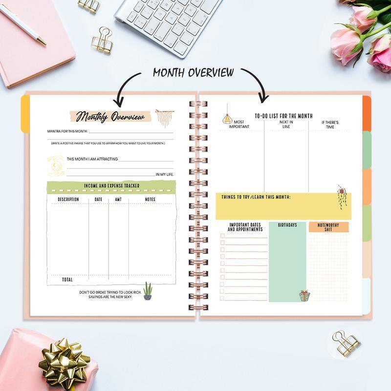 Undated Yearly Planner - Be Different Babe Undated Planners June Trading   