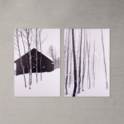A Cabin In The Wild Monochromatic Canvas Painting Canvas Painting The June Shop   