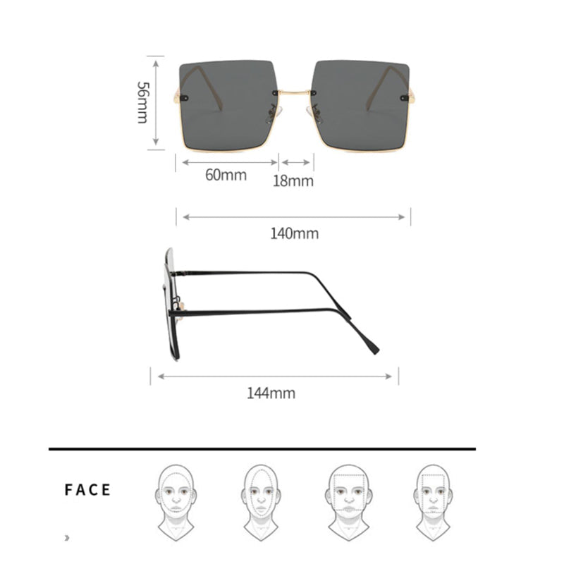 Oversized Half Rim Brown Tint Sunglass Eyewear June Trading   