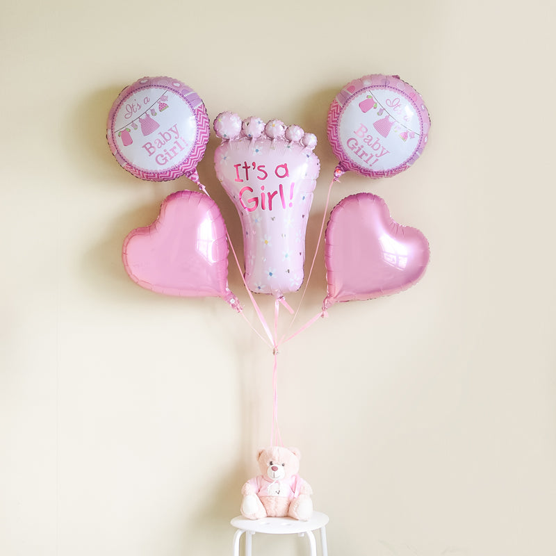 Its a Girl Feet Balloon (Set) Balloon June Trading   