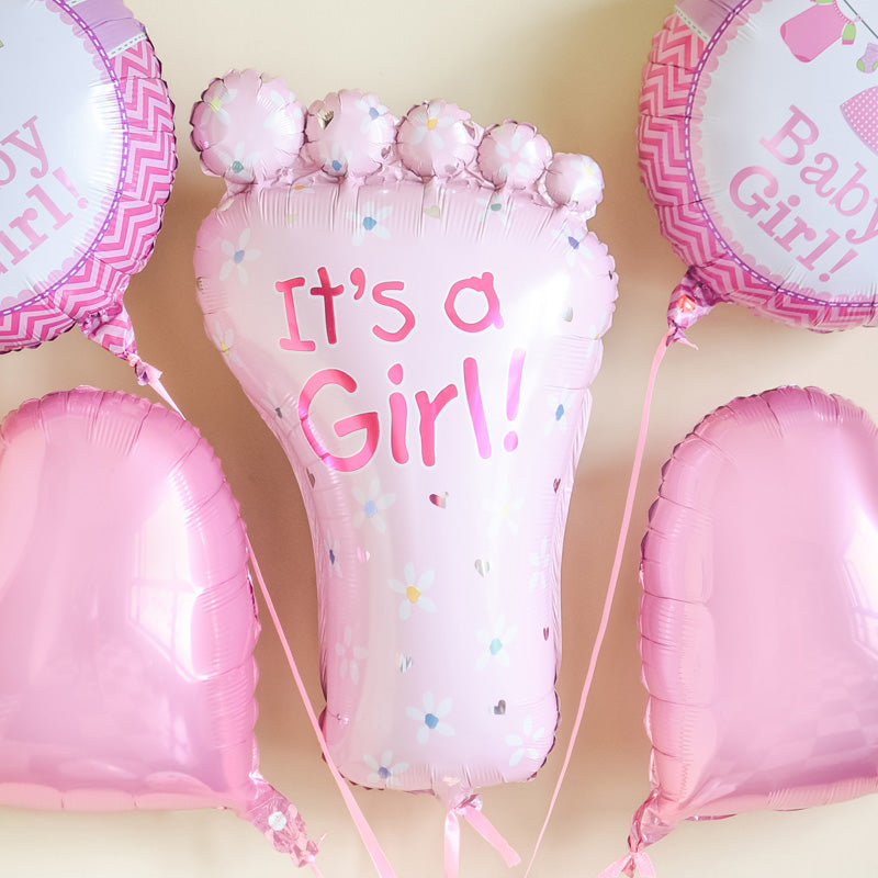 Its a Girl Feet Balloon (Set) Balloon June Trading   
