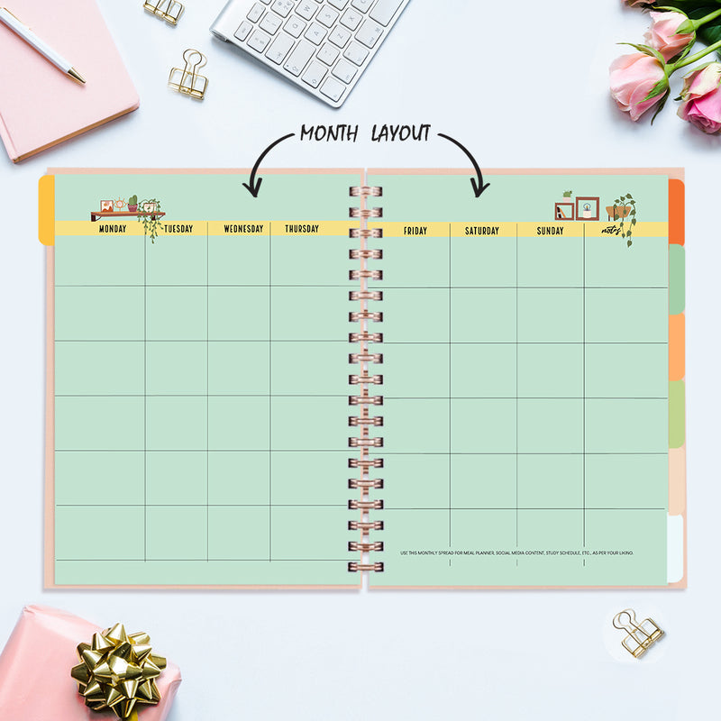 Undated Yearly Planner - A Winner Is A Dreamer Undated Planners June Trading   