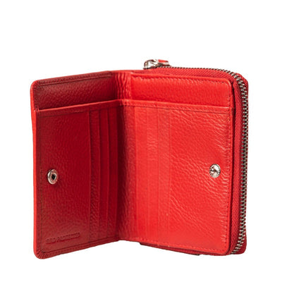 Genuine Leather Women's Palm Wallet, Red Palm Wallet Portlee   