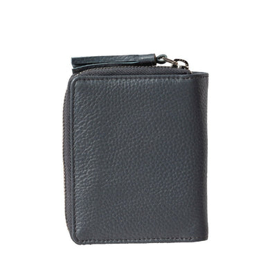 Genuine Leather Women's Palm Wallet, Grey Palm Wallet Portlee   