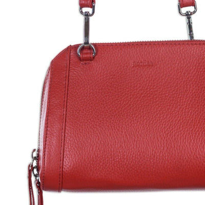 Genuine Leather Women's Casual Sling Bag, Red Women Sling Bag Portlee   