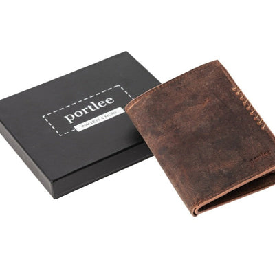 Portlee Leather Hunter Note Case Wallet, Tan Wallet Portlee   