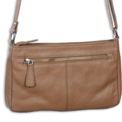 Genuine Leather Women's Weave Sling Bag, Taupe / Tan Women Sling Bag Portlee   