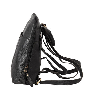 Leather Women's Casual Backpack with Shoulder Strap, Black Backpacks Portlee   