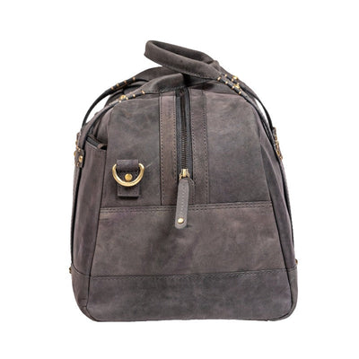 Genuine Hunter Leather Stylish Travel Duffle Bag for men women (16 inch), Greyish Blue Duffle Bag Portlee   