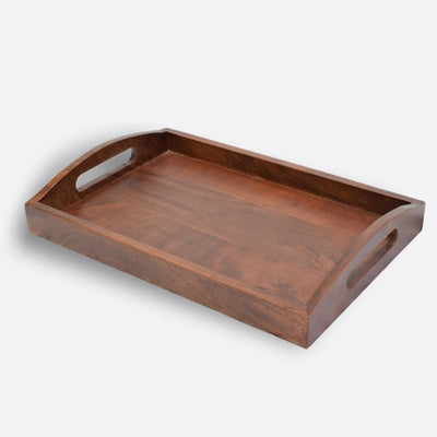 Classic Serving Tray from Mahogany Collection Wooden Tableware Brick Brown   