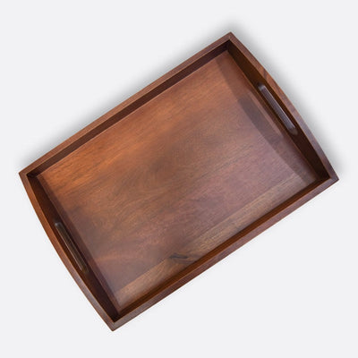 Classic Serving Tray from Mahogany Collection Wooden Tableware Brick Brown   