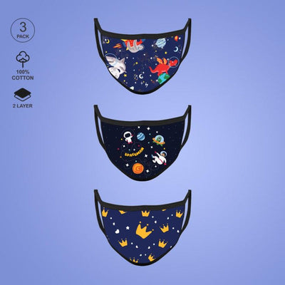 Pack of Three: Mask For Kids - Space Face Face Mask June Trading   