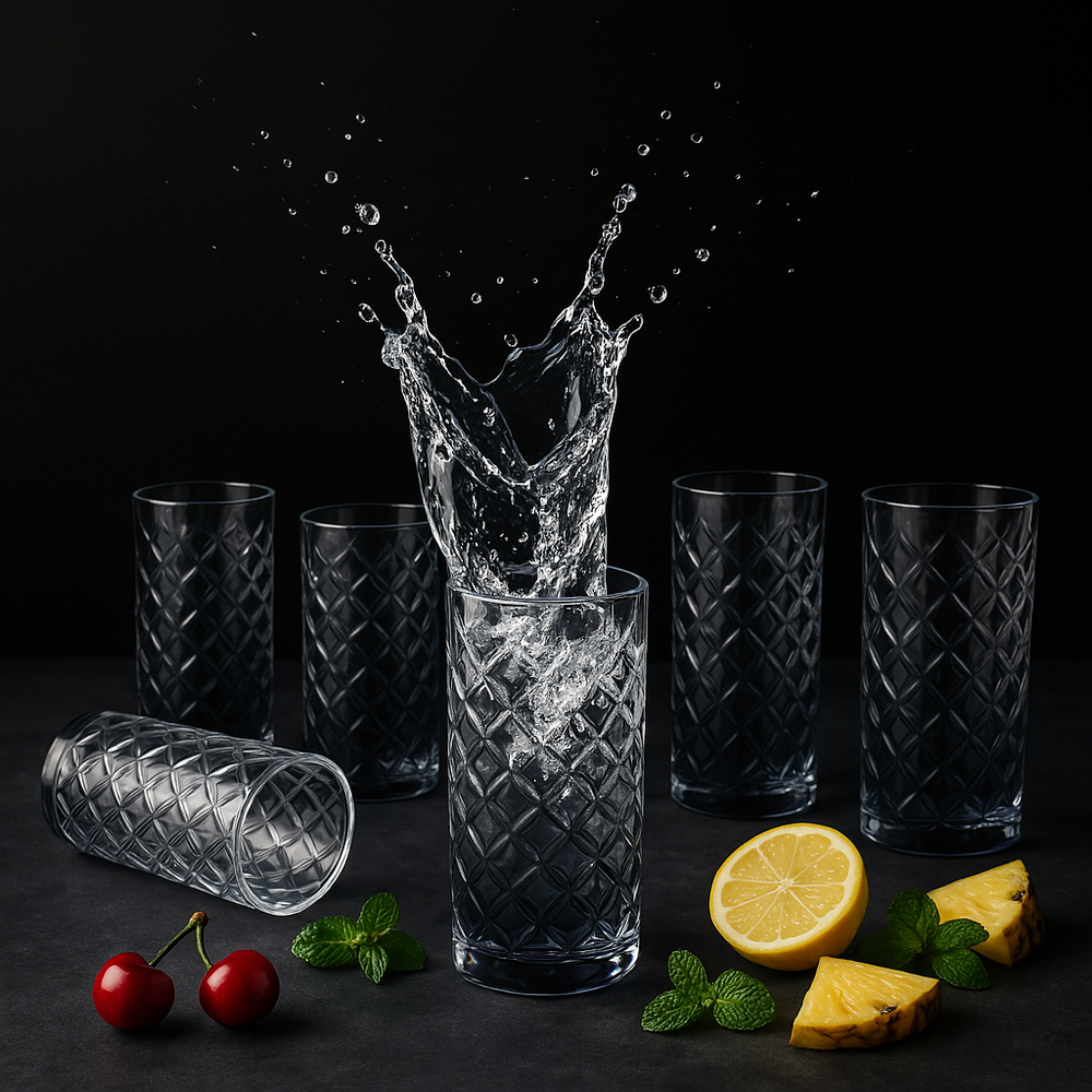 Midnight Prism Crystal Tall Glasses (Set of 2)