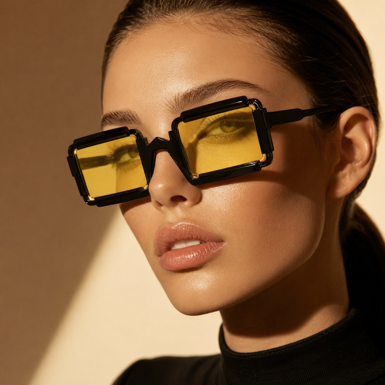 Retro Designer Frame Ebony Black Sunglass