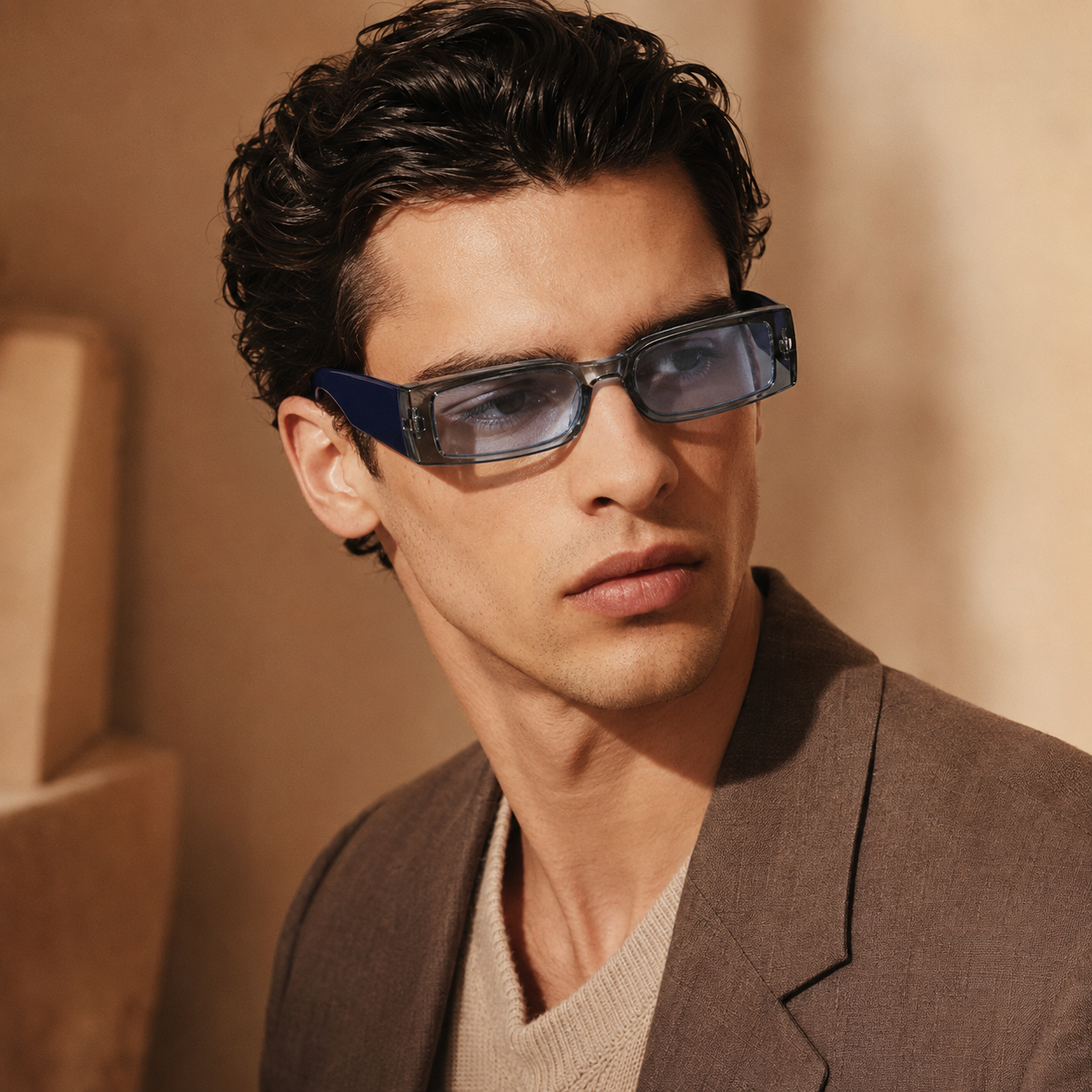 Slay With Me Rectangle Purple Sunglass