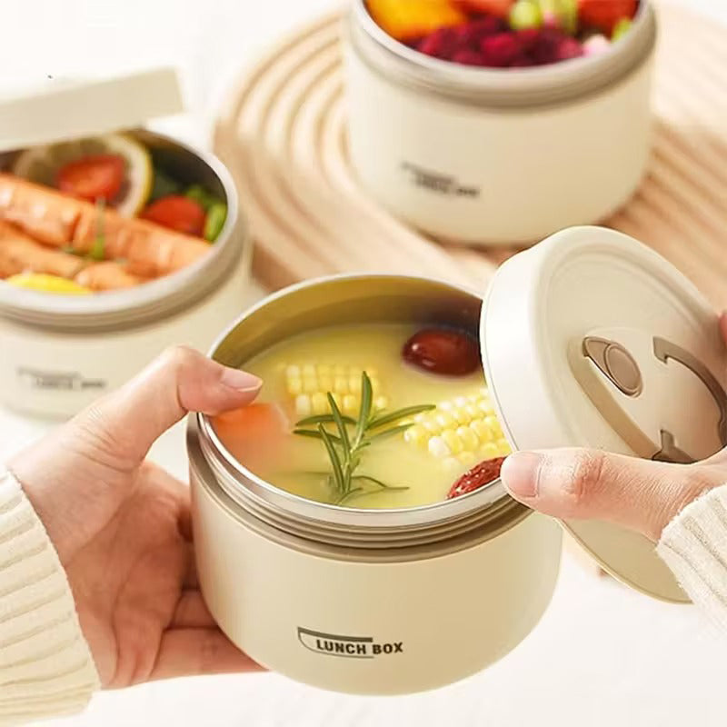 Modern Bento Lunch Kit with Thermal Pouch & Airtight Lid