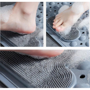 Mauvelous Pink Nonslip Foot Massager & Exfoliator Shower Mat Shower Mats June Trading   