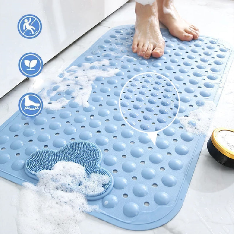 Mauvelous Pink Nonslip Foot Massager & Exfoliator Shower Mat Shower Mats June Trading   