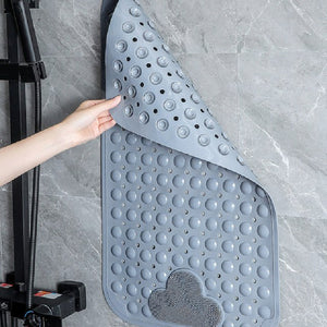 Cloud Grey Nonslip Foot Massager & Exfoliator Shower Mat Shower Mats June Trading   
