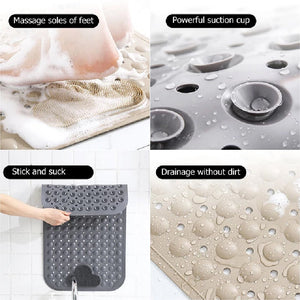 Cloud Grey Nonslip Foot Massager & Exfoliator Shower Mat Shower Mats June Trading   