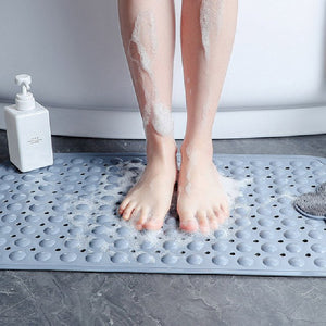 Cloud Grey Nonslip Foot Massager & Exfoliator Shower Mat Shower Mats June Trading   