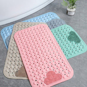 Cloud Grey Nonslip Foot Massager & Exfoliator Shower Mat Shower Mats June Trading   