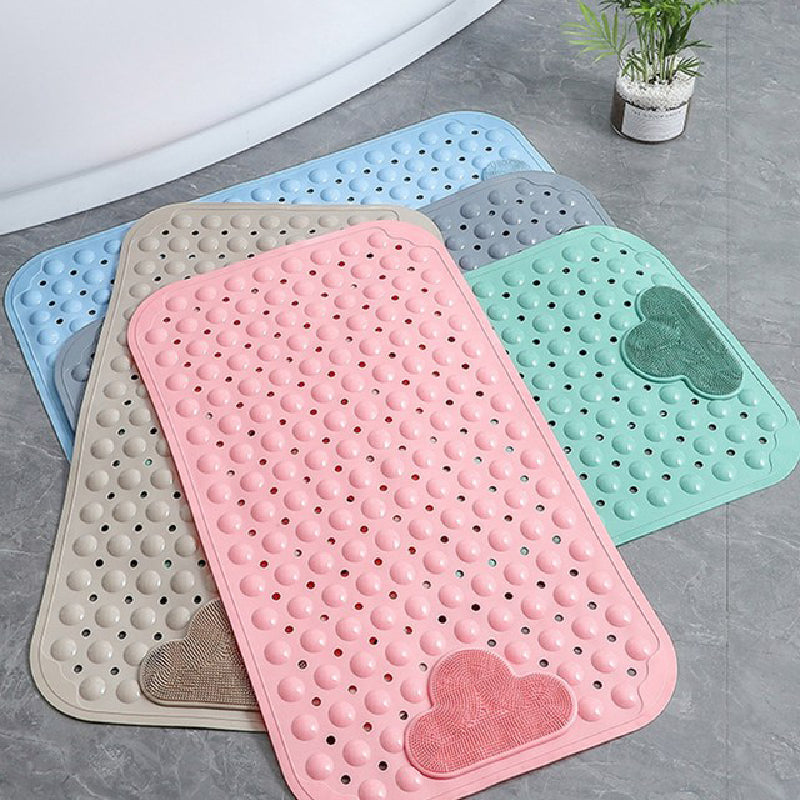 Cloud Grey Nonslip Foot Massager & Exfoliator Shower Mat Shower Mats June Trading   