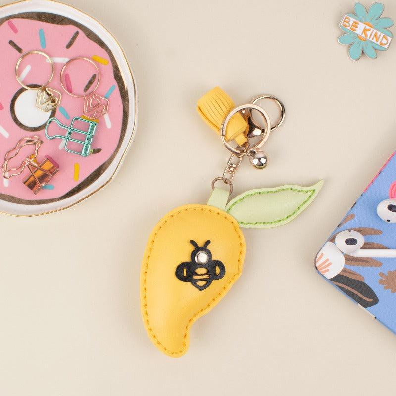 Bee On A Fruit Keychain Keychain ERL Corn Yellow  