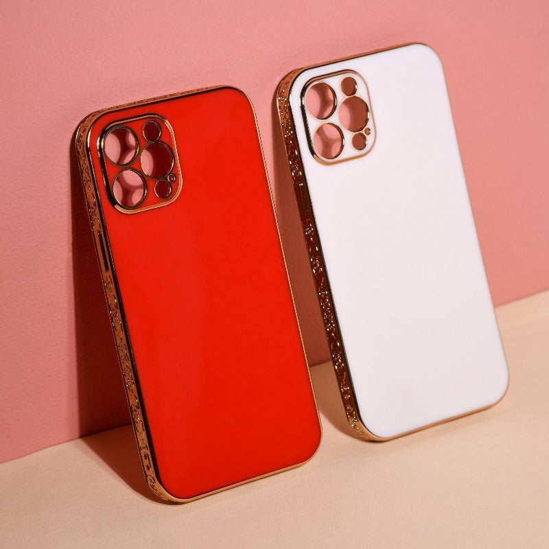 Rose Gold Carved Edge Luxury iPhone 12 Pro Case