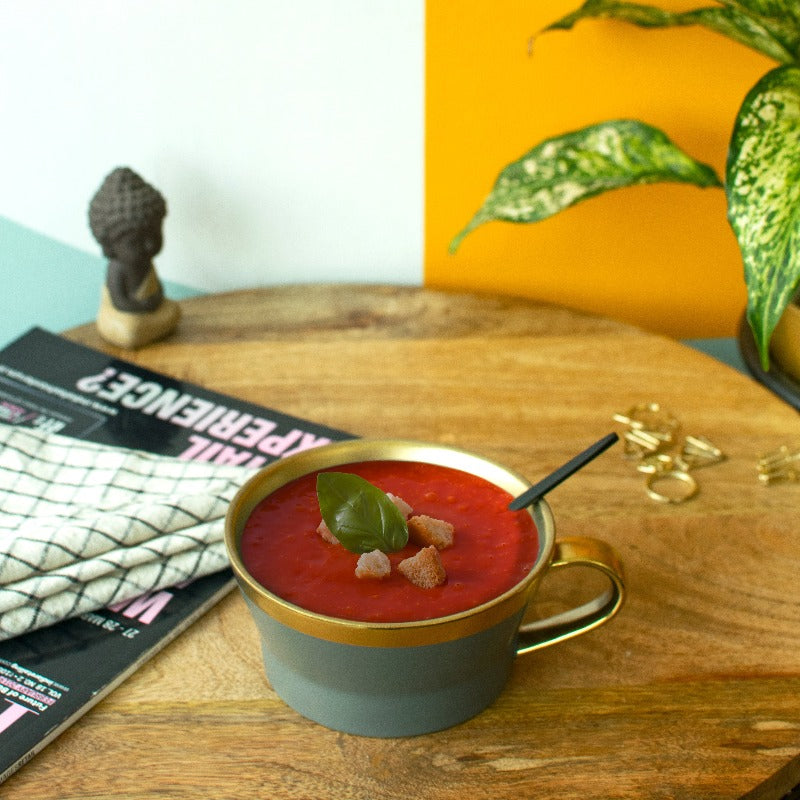 Aurulent Accent Smoke Grey Cup Tea Cups June Trading   